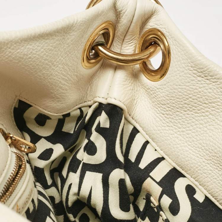 Pre Owned Marc by Marc Jacobs Off White Leather Classic Q Hillier Hobo