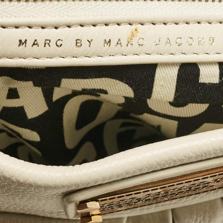 Pre Owned Marc by Marc Jacobs Off White Leather Classic Q Hillier Hobo