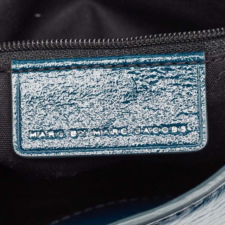 Pre Owned Marc by Marc Jacobs Teal Green Patent Leather Bond Bubble Crossbody Bag