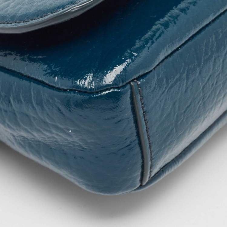 Pre Owned Marc by Marc Jacobs Teal Green Patent Leather Bond Bubble Crossbody Bag