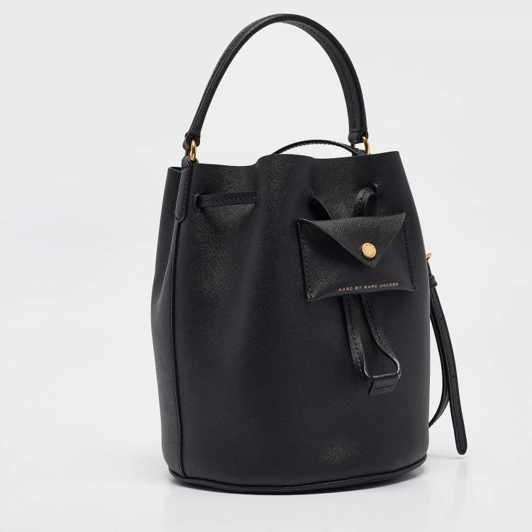Pre Owned Marc by Marc Jacobs Black Saffiano Leather Bucket Bag