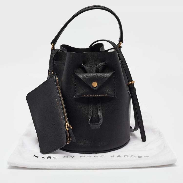 Pre Owned Marc by Marc Jacobs Black Saffiano Leather Bucket Bag