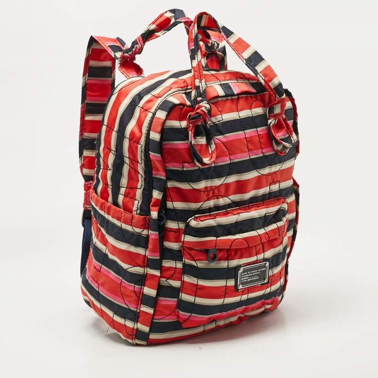 Pre Owned Marc by Marc Jacobs Multicolor Striped Nylon Backpack
