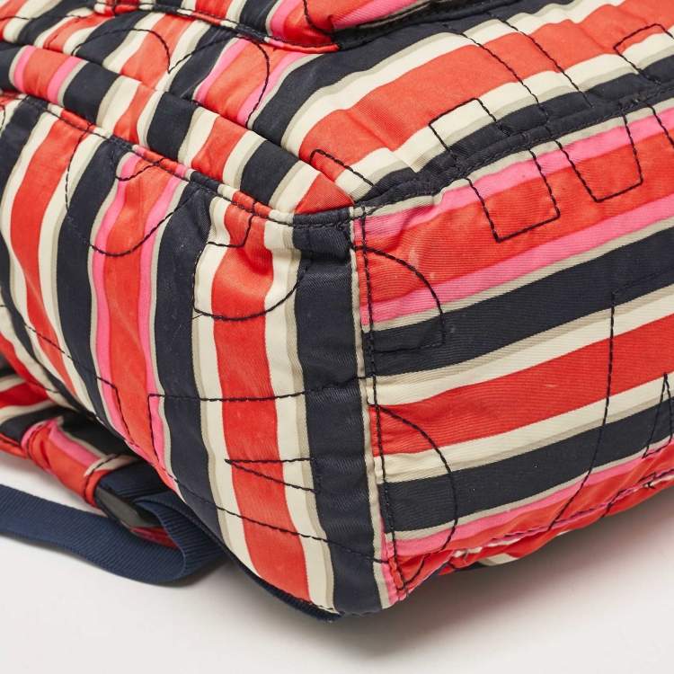 Pre Owned Marc by Marc Jacobs Multicolor Striped Nylon Backpack