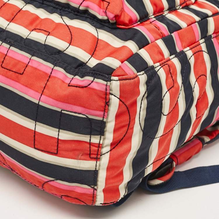Pre Owned Marc by Marc Jacobs Multicolor Striped Nylon Backpack