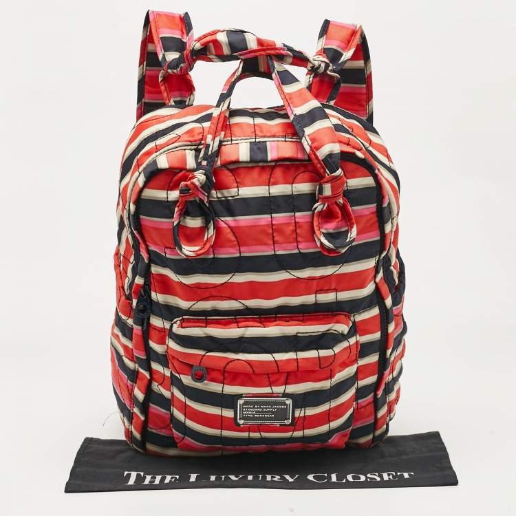 Pre Owned Marc by Marc Jacobs Multicolor Striped Nylon Backpack