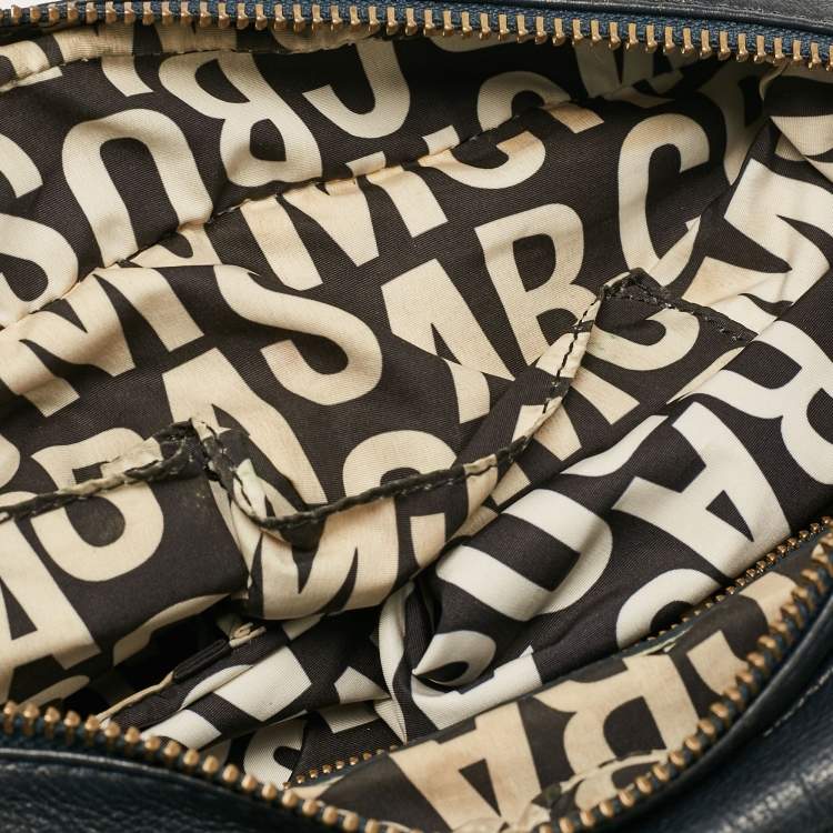 Pre Owned Marc by Marc Jacobs Navy Blue Leather Classic Q Baby Aidan Satchel