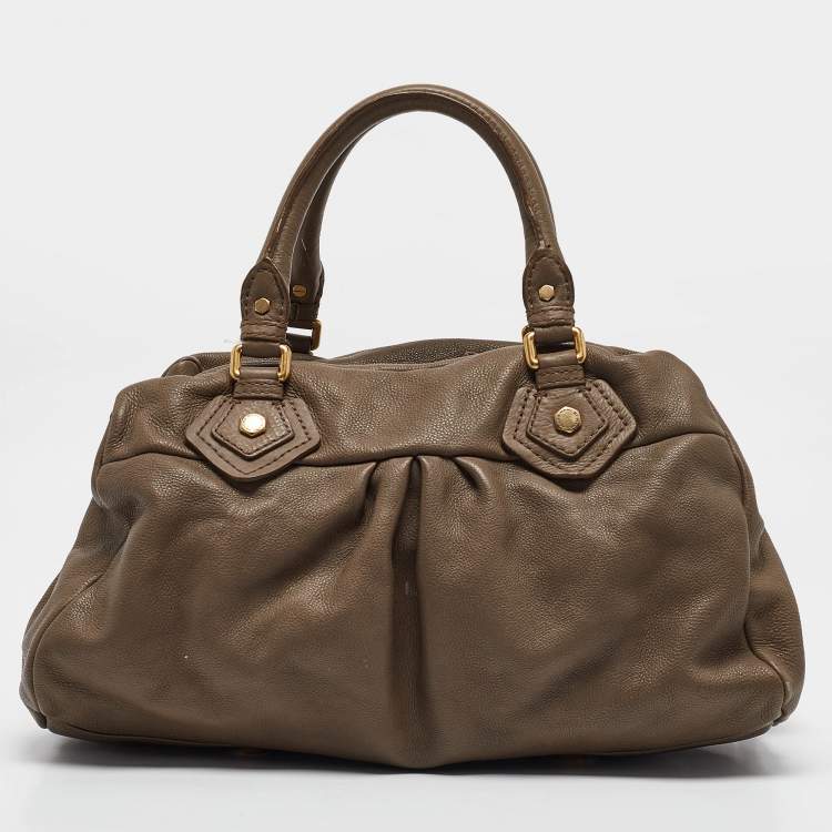 Pre Owned Marc by Marc Jacobs Beige Leather Classic Q Baby Aidan Satchels