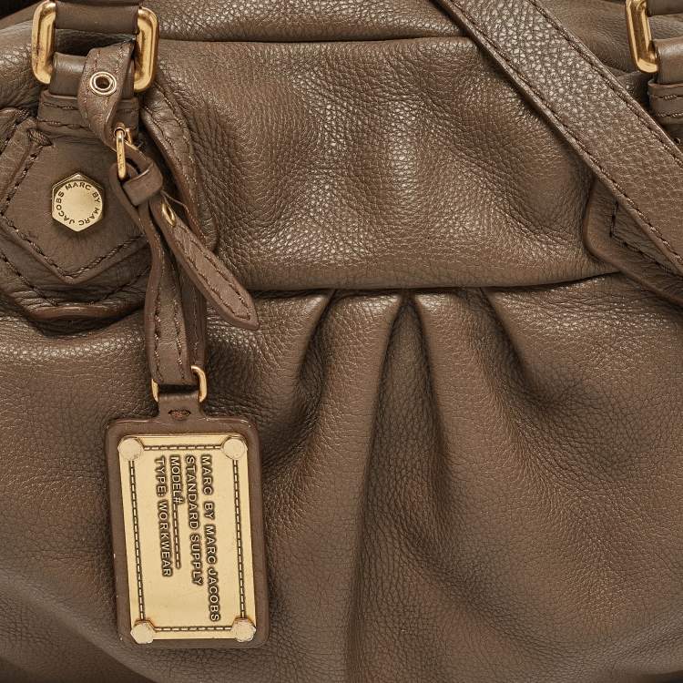 Pre Owned Marc by Marc Jacobs Beige Leather Classic Q Baby Aidan Satchels