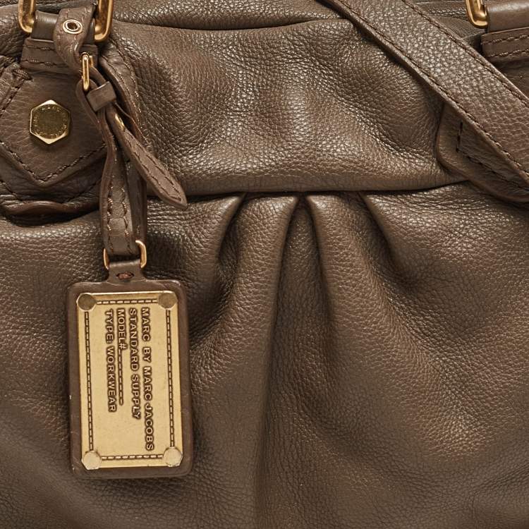 Pre Owned Marc by Marc Jacobs Beige Leather Classic Q Baby Aidan Satchels