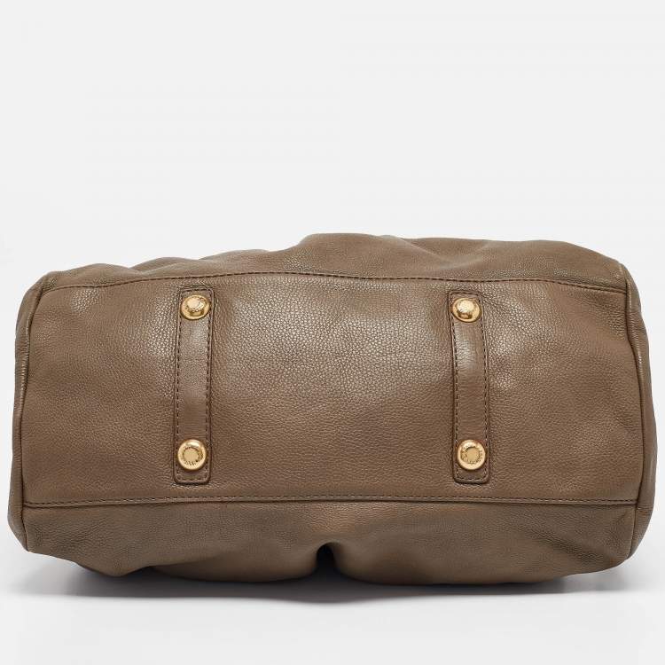 Pre Owned Marc by Marc Jacobs Beige Leather Classic Q Baby Aidan Satchels