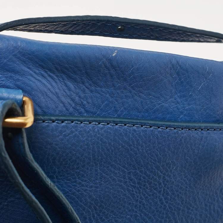 Pre Owned Marc by Marc Jacobs Blue Leather Zip Crossbody Bag
