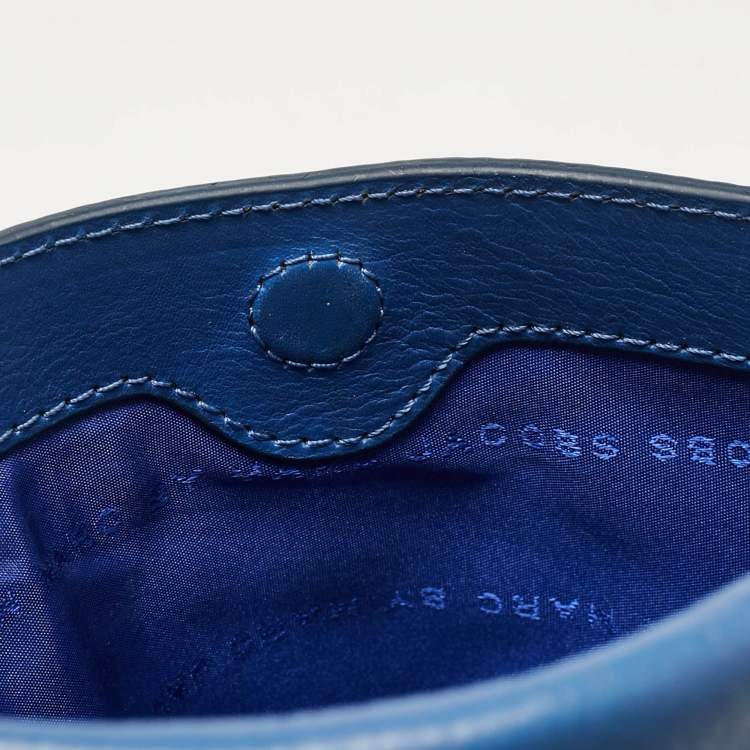 Pre Owned Marc by Marc Jacobs Blue Leather Zip Crossbody Bag
