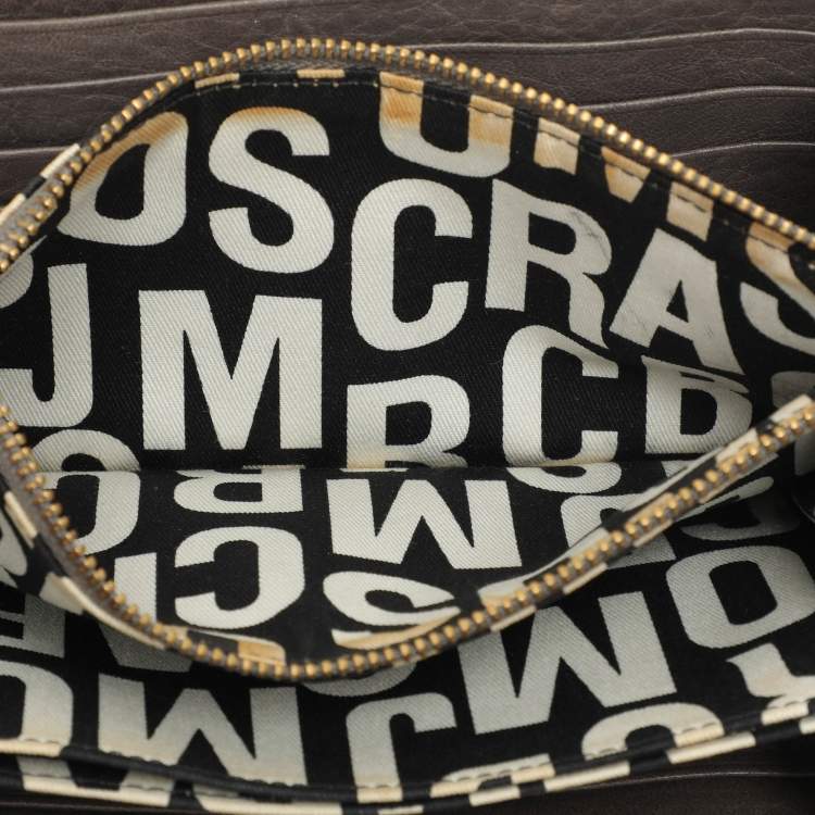 Pre Owned Marc by Marc Jacobs Grey Leather Zip Around Wallet