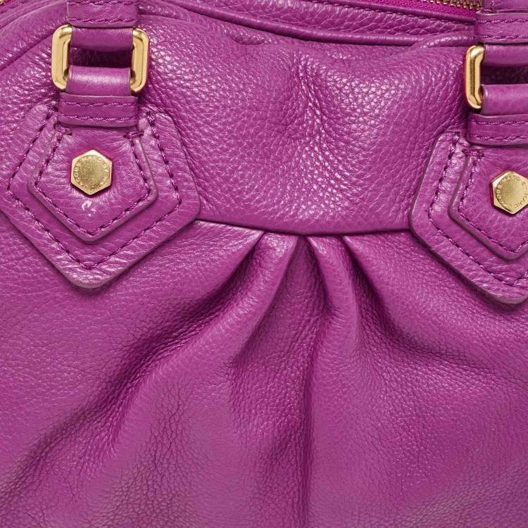 Pre Owned Marc by Marc Jacobs Purple Leather Classic Q Groovee Satchel