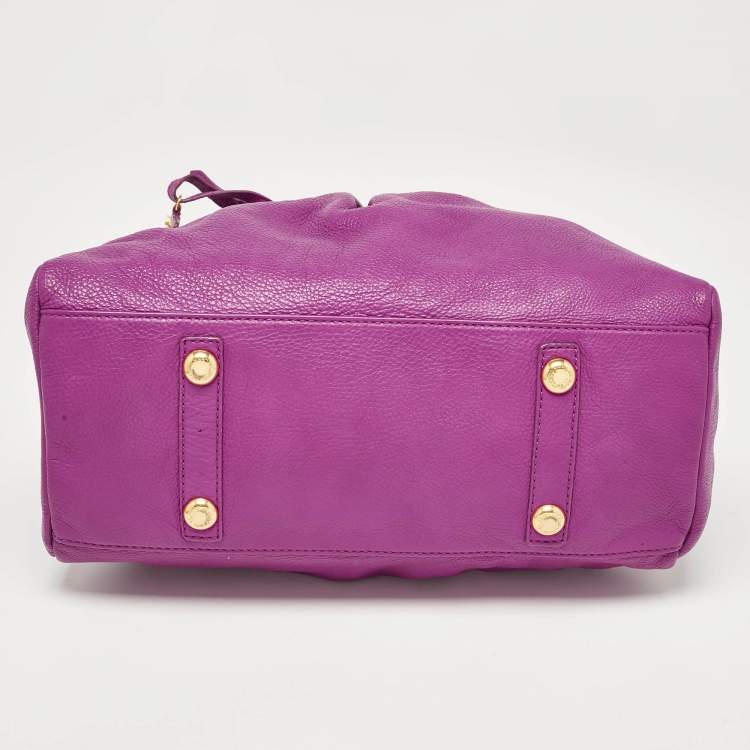 Pre Owned Marc by Marc Jacobs Purple Leather Classic Q Groovee Satchel