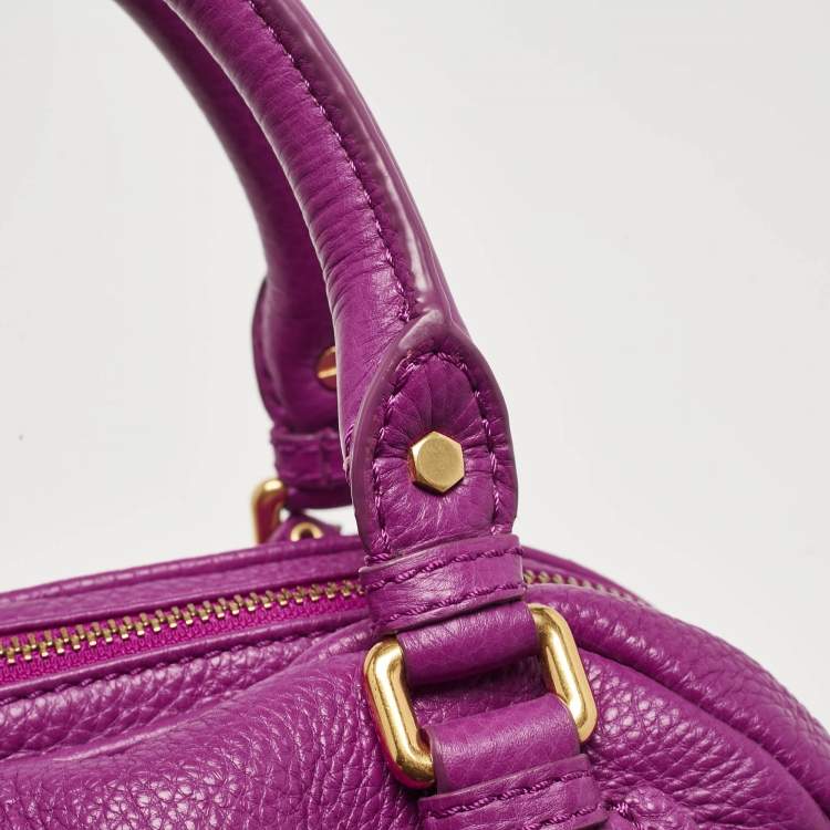 Pre Owned Marc by Marc Jacobs Purple Leather Classic Q Groovee Satchel