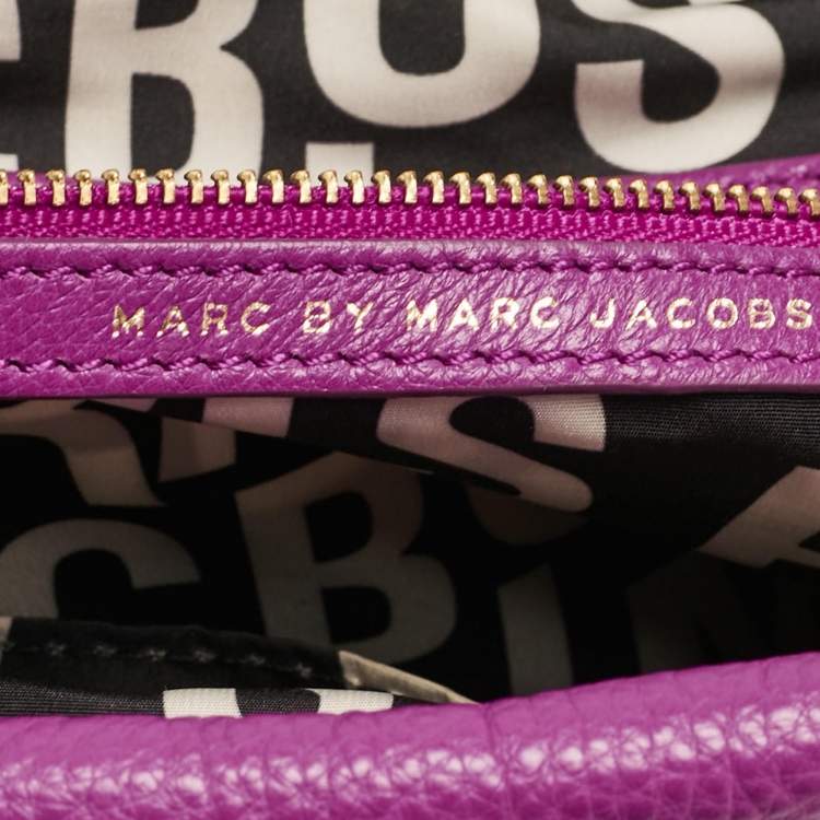 Pre Owned Marc by Marc Jacobs Purple Leather Classic Q Groovee Satchel