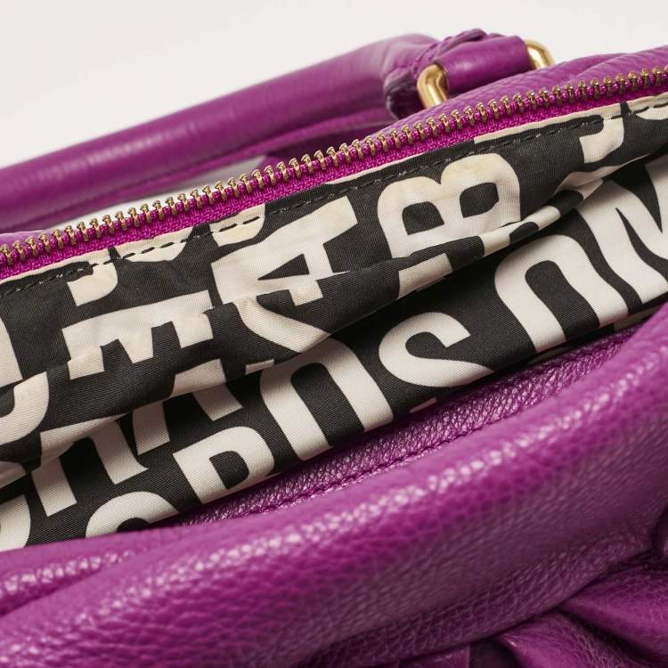 Pre Owned Marc by Marc Jacobs Purple Leather Classic Q Groovee Satchel