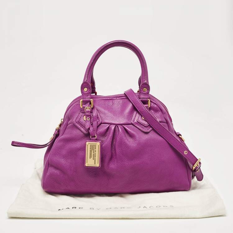 Pre Owned Marc by Marc Jacobs Purple Leather Classic Q Groovee Satchel