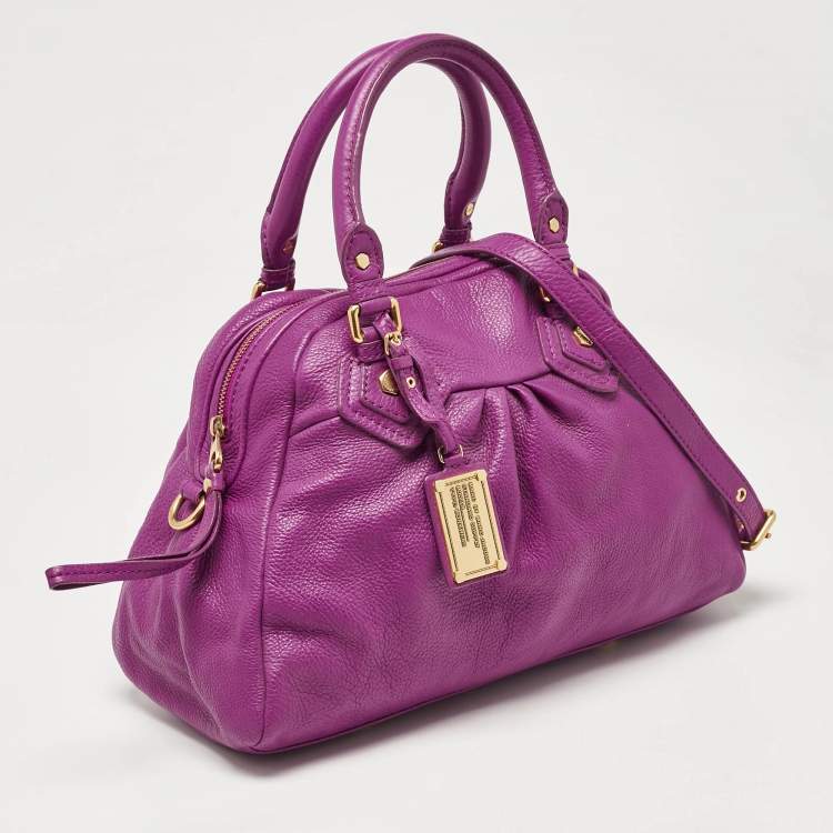 Pre Owned Marc by Marc Jacobs Purple Leather Classic Q Groovee Satchel