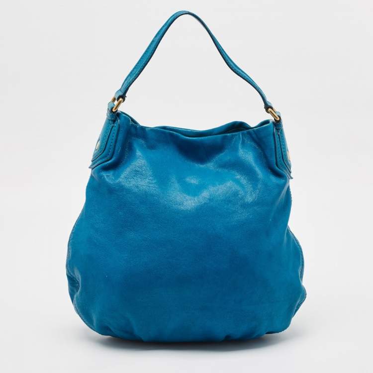 Pre Owned Marc by Marc Jacobs Blue Leather Classic Q Hillier Hobo