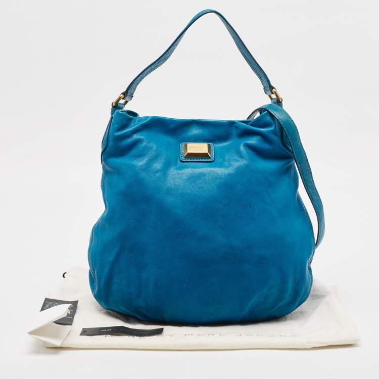 Pre Owned Marc by Marc Jacobs Blue Leather Classic Q Hillier Hobo