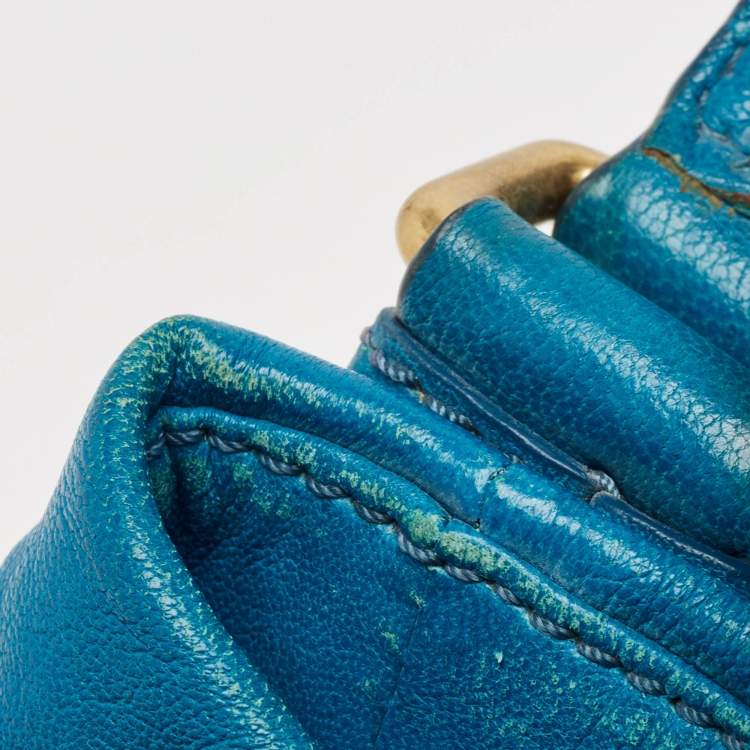 Pre Owned Marc by Marc Jacobs Blue Leather Classic Q Hillier Hobo