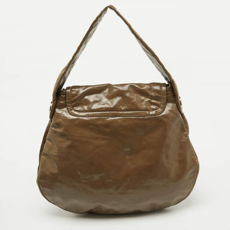 Pre Owned Marc by Marc Jacobs Brown Leather Turnlock Hobo