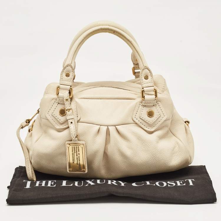 Pre Owned Marc by Marc Jacobs Off White Leather Classic Q Baby Groovee Satchel