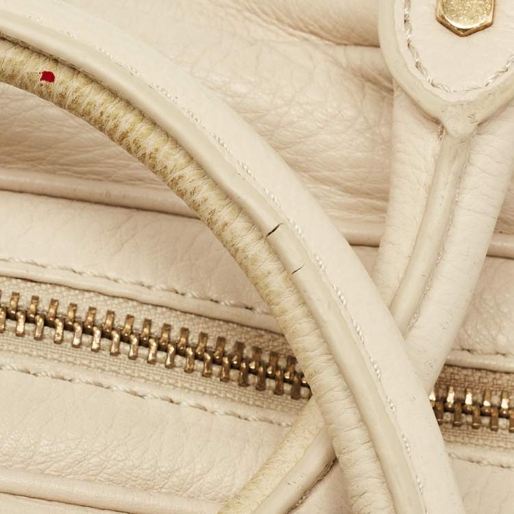 Pre Owned Marc by Marc Jacobs Off White Leather Classic Q Baby Groovee Satchel