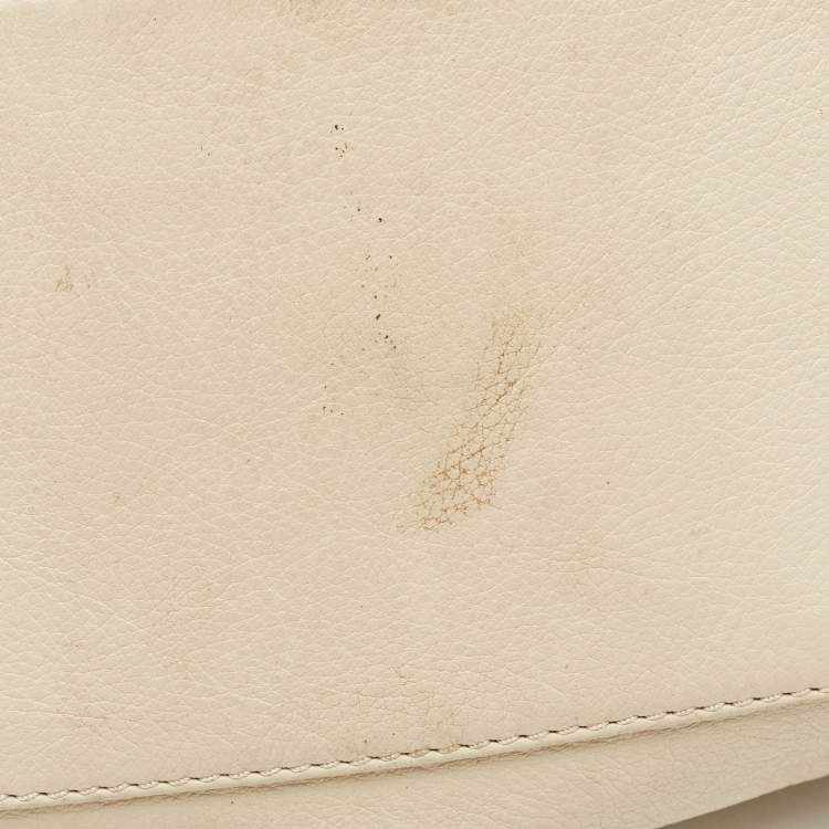 Pre Owned Marc by Marc Jacobs Off White Leather Classic Q Baby Groovee Satchel