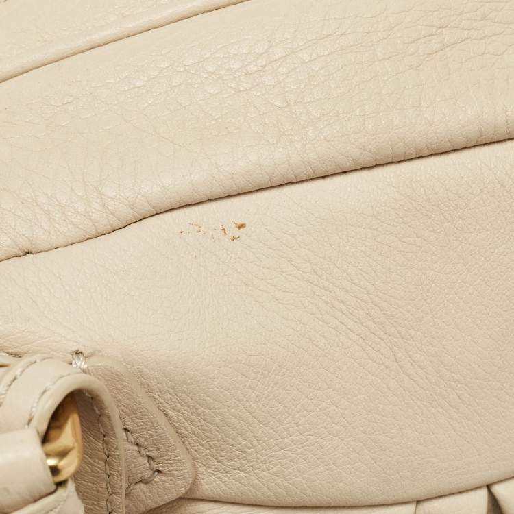 Pre Owned Marc by Marc Jacobs Off White Leather Classic Q Baby Groovee Satchel