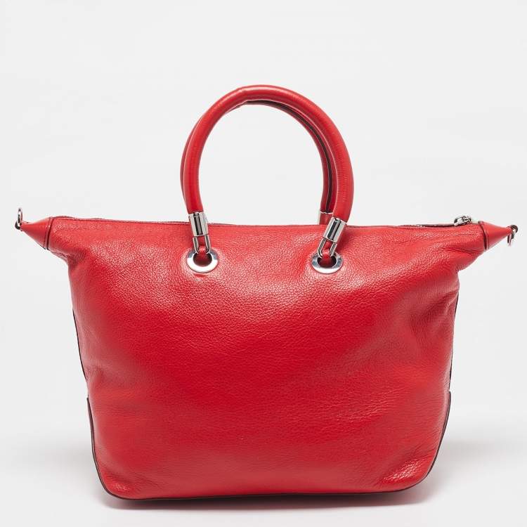 Pre Owned Marc by Marc Jacobs Red Leather Too Hot To Handle Zip Satchel