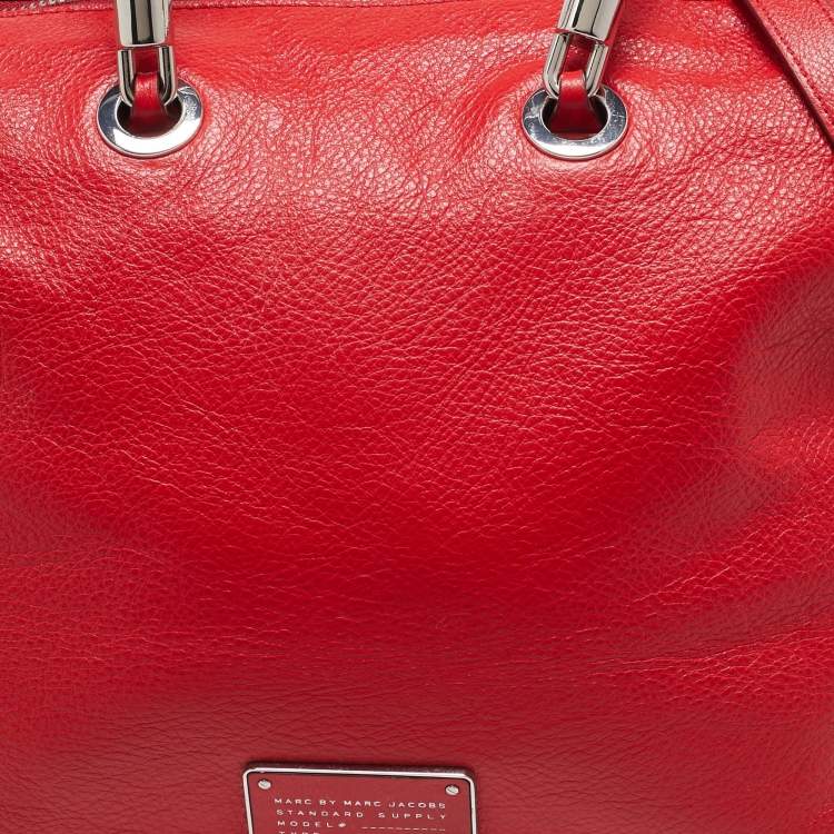 Pre Owned Marc by Marc Jacobs Red Leather Too Hot To Handle Zip Satchel
