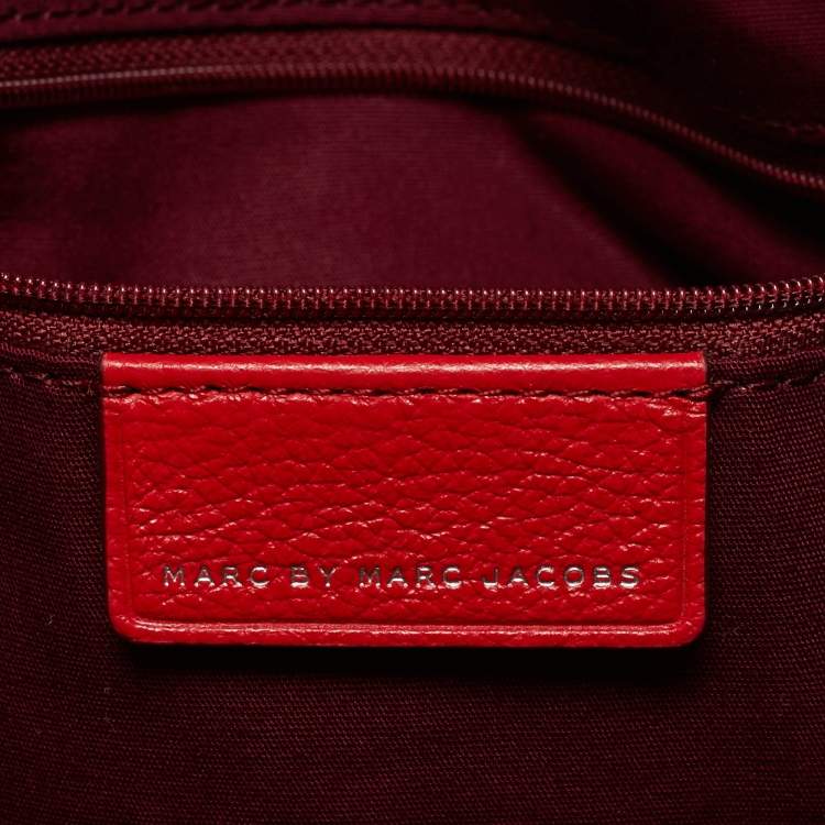 Pre Owned Marc by Marc Jacobs Red Leather Too Hot To Handle Zip Satchel