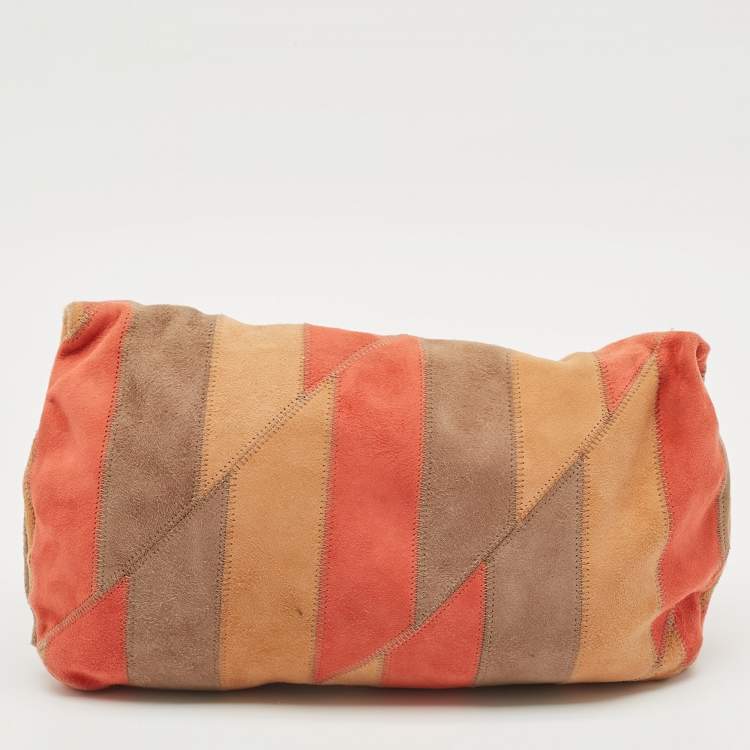 Pre Owned Marc by Marc Jacobs Tricolor Striped Suede Clutch