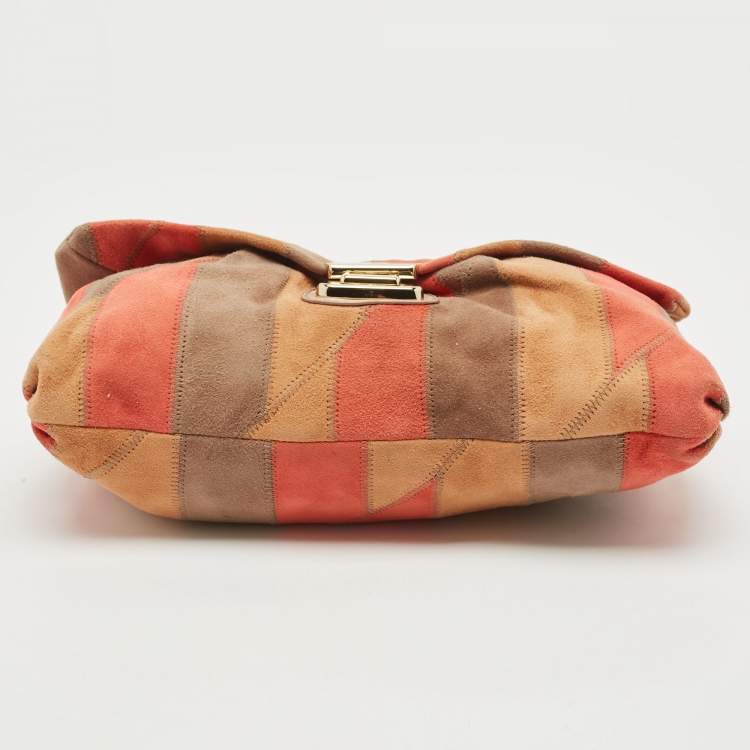 Pre Owned Marc by Marc Jacobs Tricolor Striped Suede Clutch