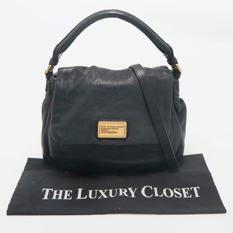 Pre Owned Marc by Marc Jacobs Navy Blue Pebbled Leather Classic Q Lil Ukita Bag