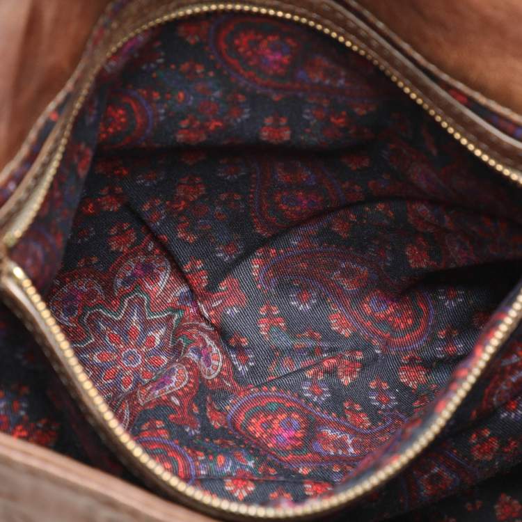 Pre Owned Marc by Marc Jacobs Brown Logo Embossed Leather Hobo