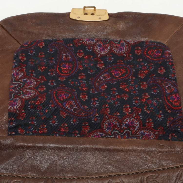 Pre Owned Marc by Marc Jacobs Brown Logo Embossed Leather Hobo