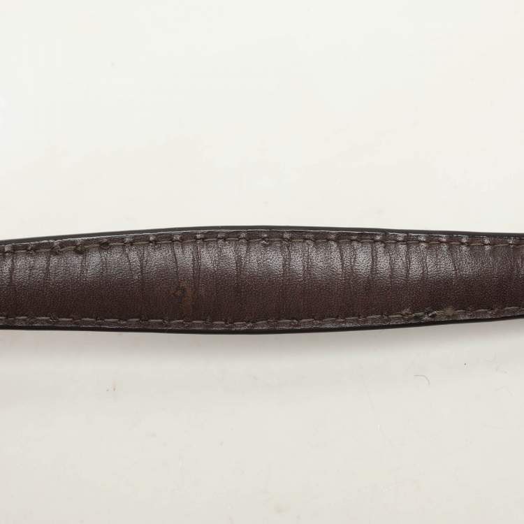 Pre Owned Marc by Marc Jacobs Brown Logo Embossed Leather Hobo