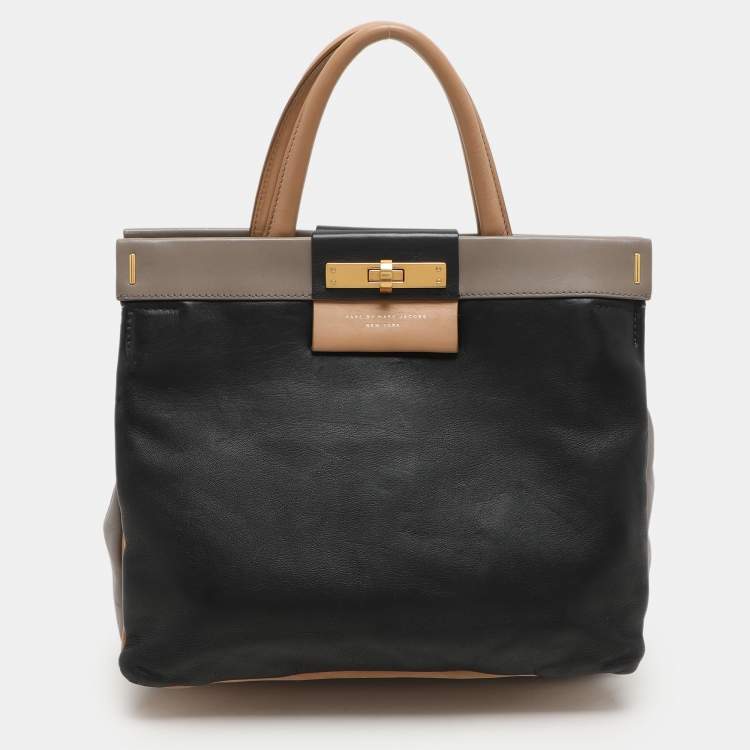 Pre Owned Marc by Marc Jacobs Multicolor Leather East End Colorblock Madame Hilli Tote