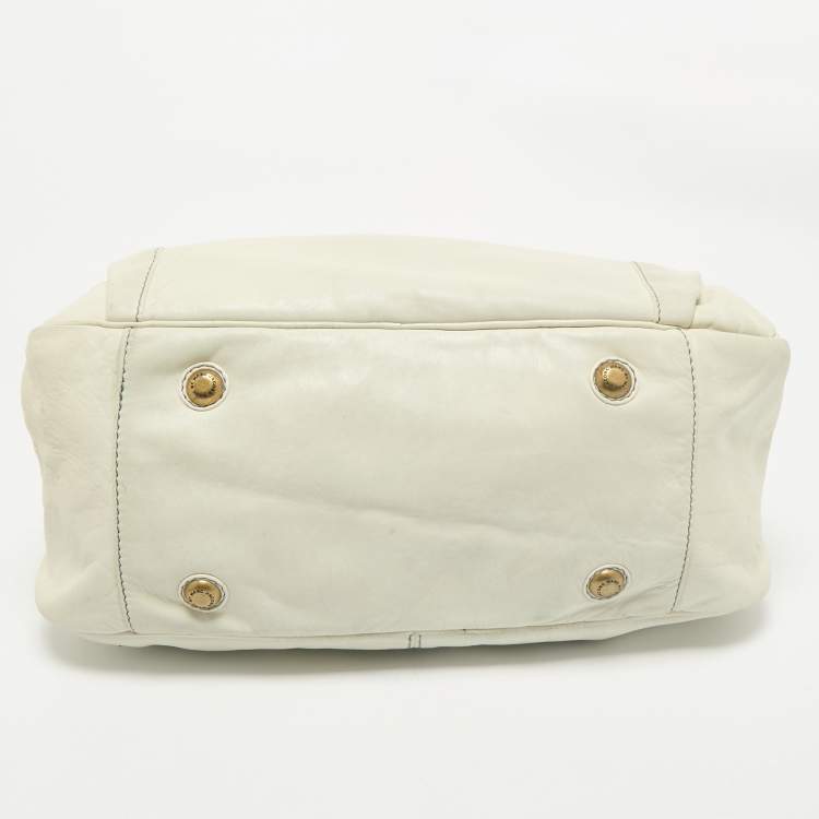 Pre Owned Marc by Marc Jacobs Off White Leather Totally Benny Satchel