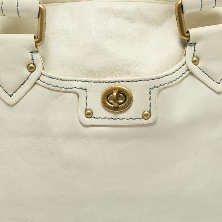 Pre Owned Marc by Marc Jacobs Off White Leather Totally Benny Satchel