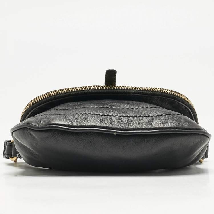 Pre Owned Marc by Marc Jacobs Black Leather Petal to the Metal Flap Crossbody Bag 