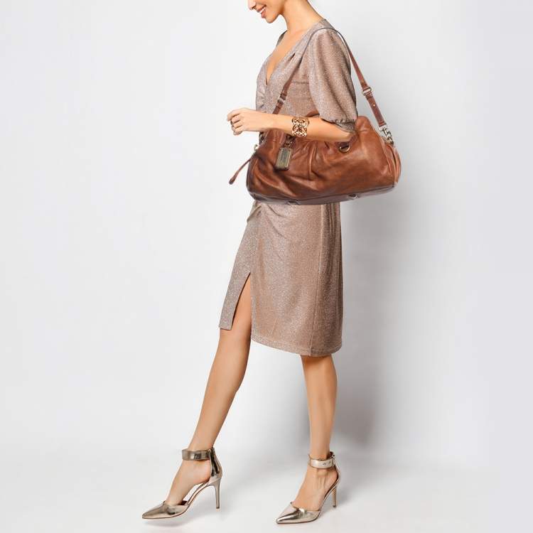Pre Owned Marc by Marc Jacobs Brown Leather Classic Q Baby Groovee Satchel