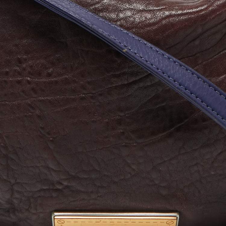 Pre Owned Marc by Marc Jacobs Purple Leather Zip Crossbody Bag
