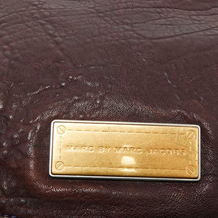 Pre Owned Marc by Marc Jacobs Purple Leather Zip Crossbody Bag