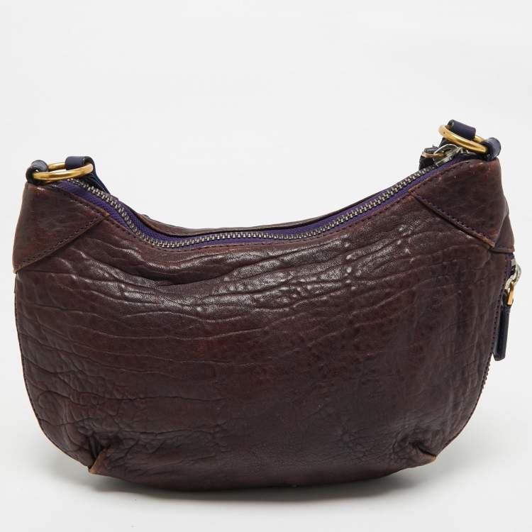 Pre Owned Marc by Marc Jacobs Purple Leather Zip Crossbody Bag